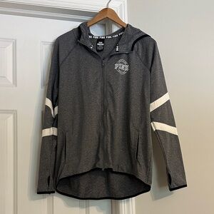 PINK Victoria's Secret Gray and White Hoodie
